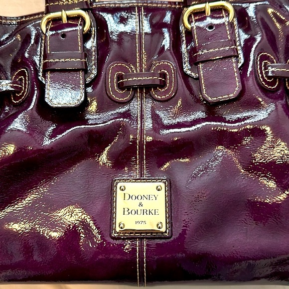 Dooney & Burke Plum Chiara Leather Patent Medium Handbag - Picture 11 of 11